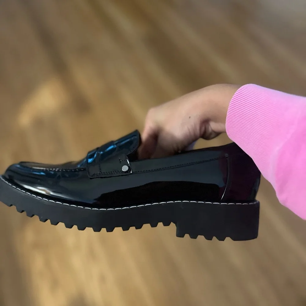 Franco Sarto Black Patent Loafers - Picture 3 of 4